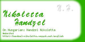 nikoletta handzel business card